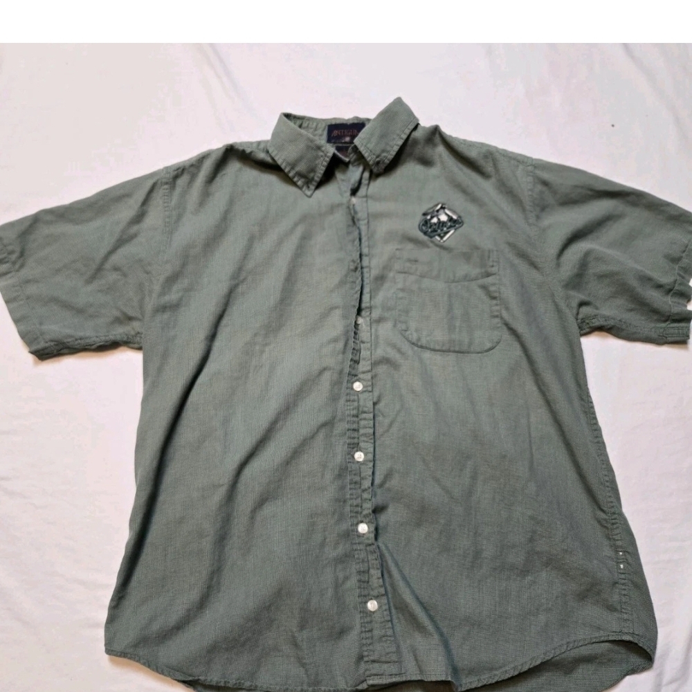 Antigua Olive Casual Button Down Shirt